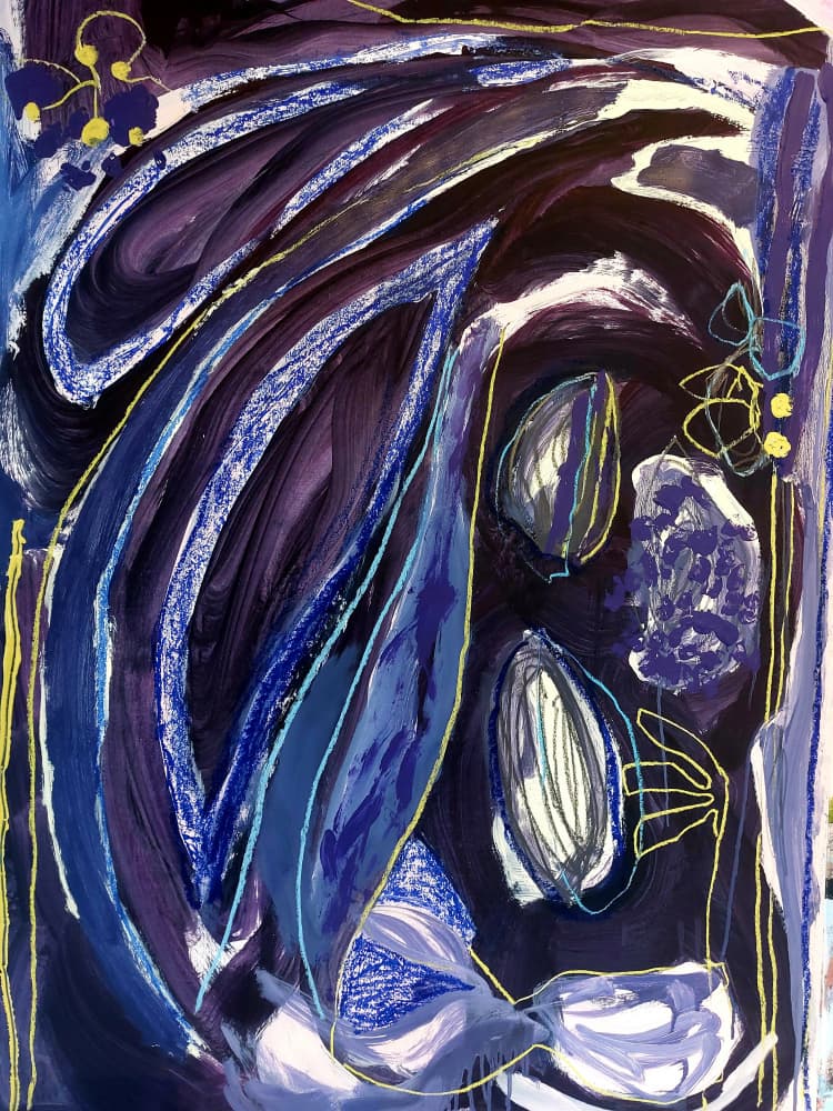 Deep Blue Abstraction by Monika Riethmueller — canvas wall art