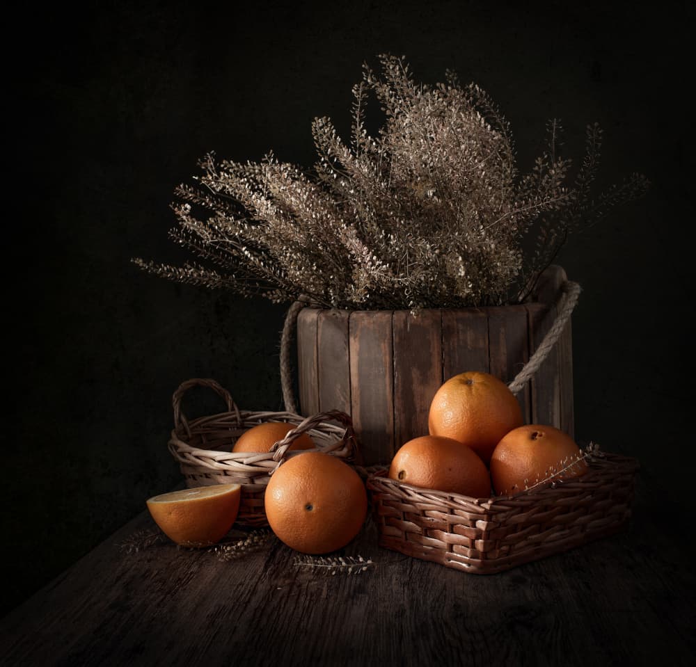 Rustic Orange Still Life by Margareth Perfoncio — canvas wall art