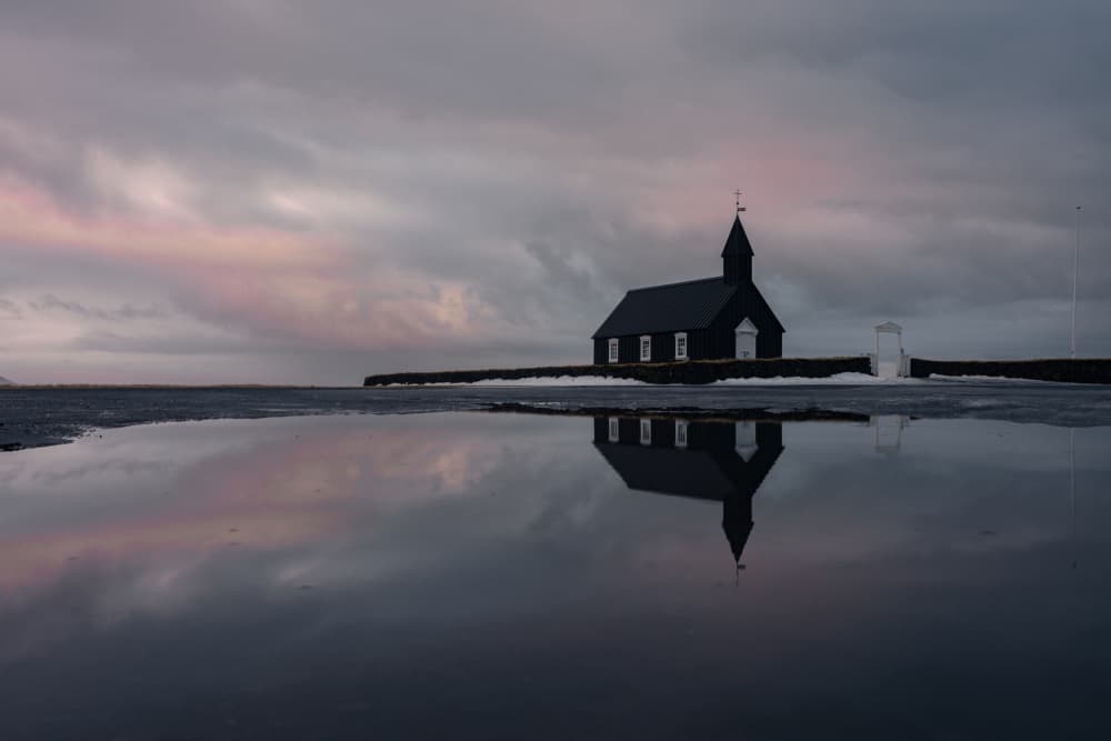 Black Church Reflection by Yongnan Li (李永男) — canvas wall art