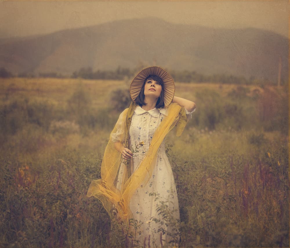 Woman in Summer Meadow by Svetlana Melik-Nubarova — canvas wall art