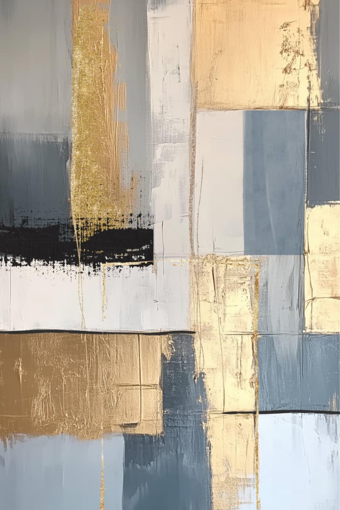 Modern Gold Grey Abstract by Sally Ann Moss — canvas wall art