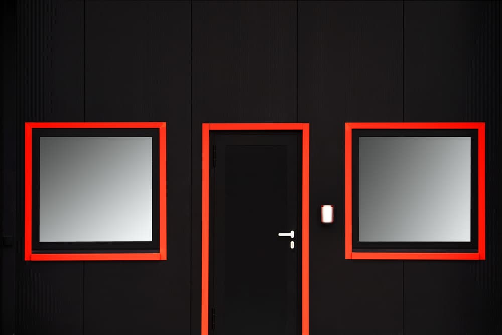 Red Framed Door Windows by Streiff Marcel — canvas wall art
