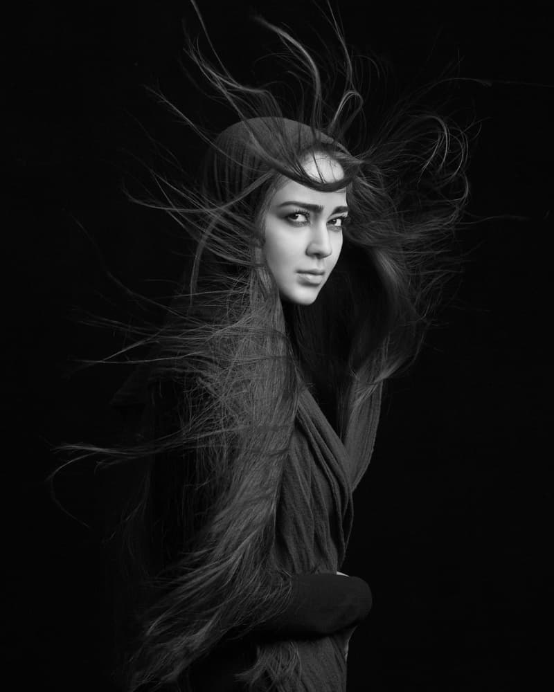 Elegant Hair Portrait by Mehdi Mokhtari — canvas wall art