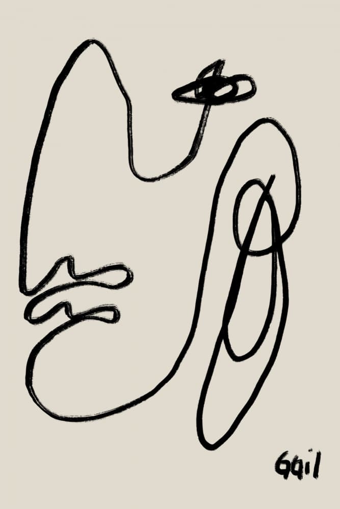Continuous Line Portrait by GIovanna Gil Alves — canvas wall art