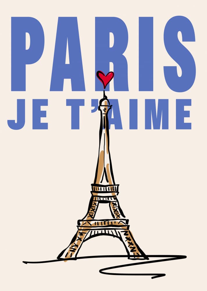 Paris Love Eiffel Tower by Rio Soléy — canvas wall art