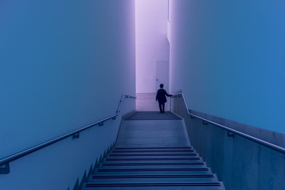 Lone Figure Ascending by Ramiz Sahin — canvas wall art