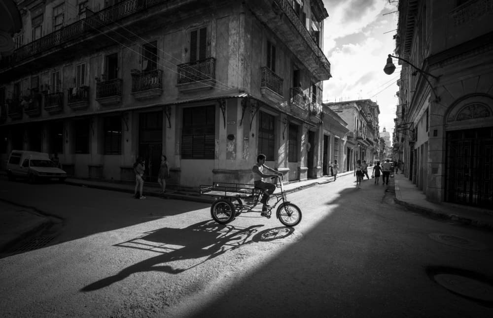Sunlit City Tricycle by Allan Li wp — canvas wall art