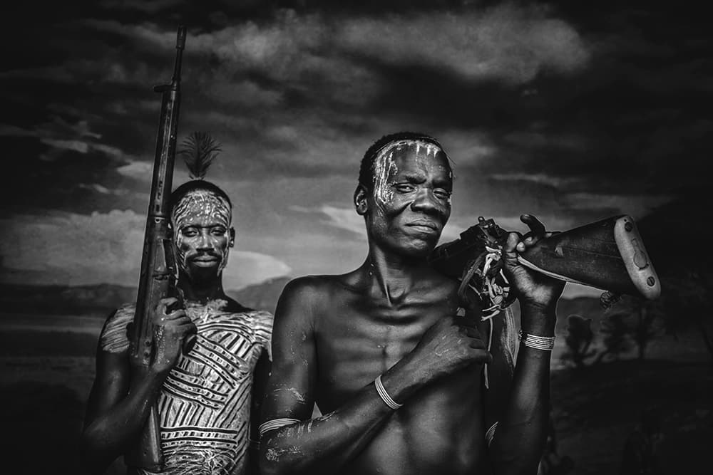 African Tribal Warriors by Svetlin Yosifov — canvas wall art