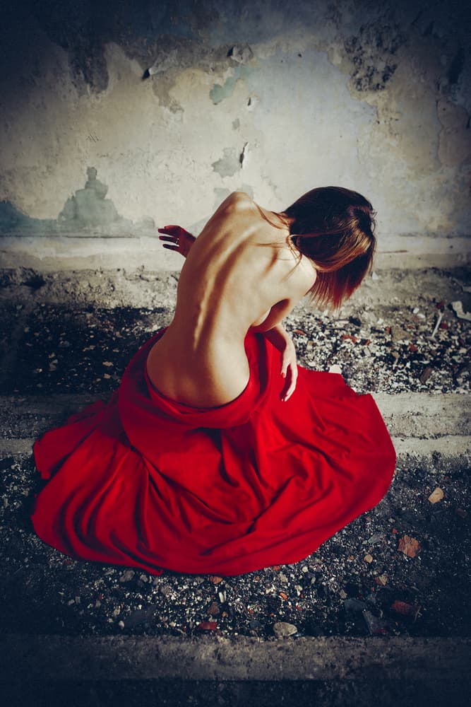 Graceful Back in Red by Ruslan Bolgov — canvas wall art
