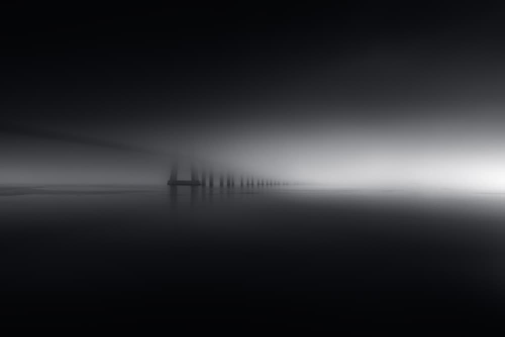 Misty Pier Reflection by João Custódio — canvas wall art