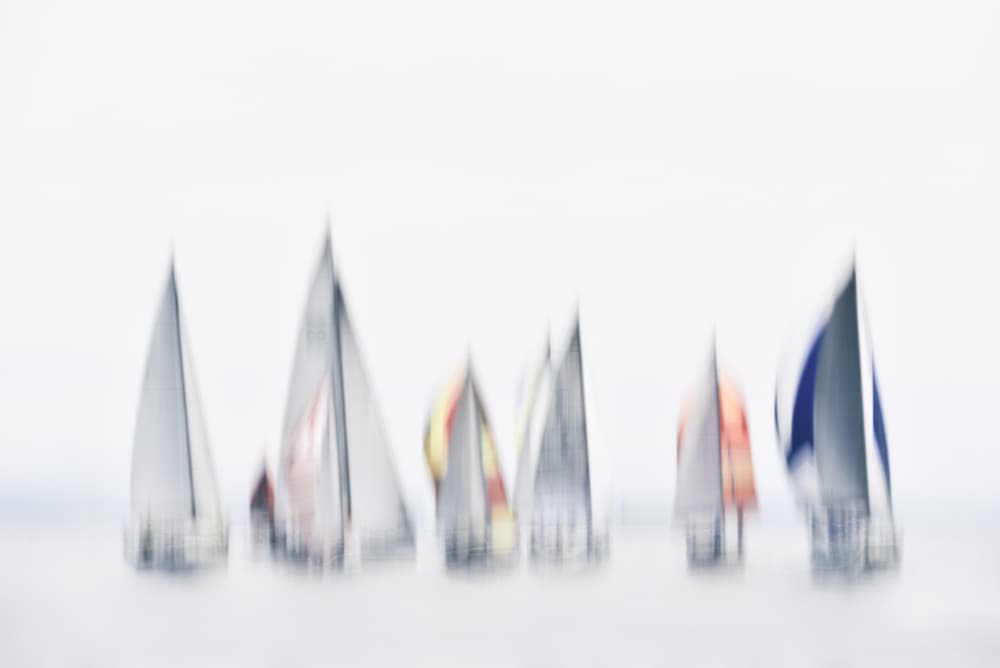Abstract Sailboat Race by Tamara Brnelić — canvas wall art