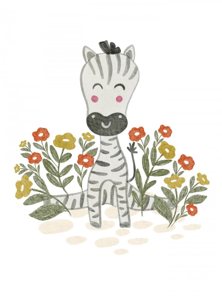 Happy Baby Zebra by Nikita Jariwala — canvas wall art