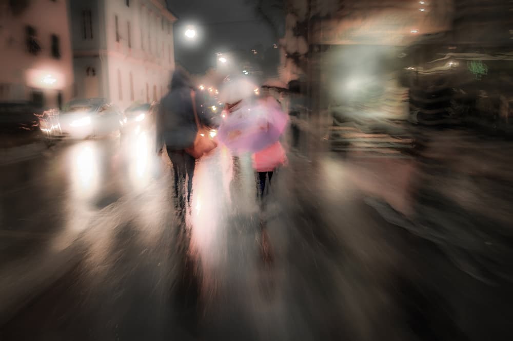 Blurred City Night by Alessandro Traverso — canvas wall art
