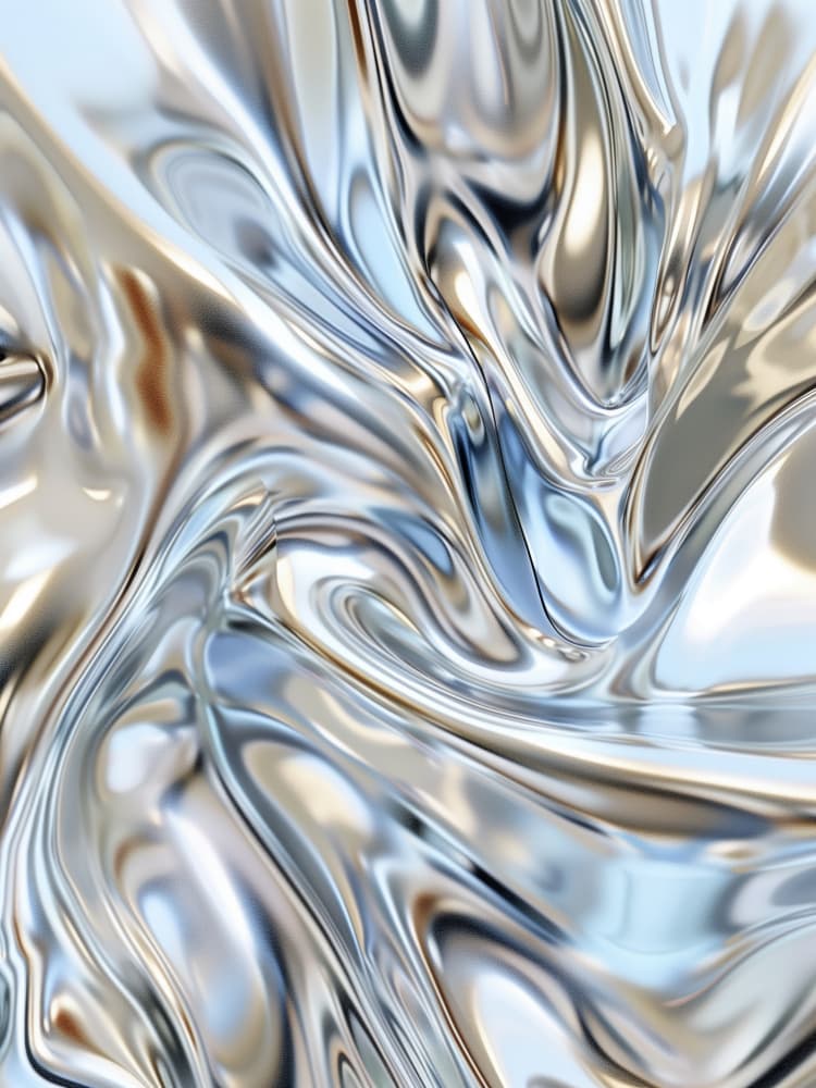 Liquid Silver Flow by Andreas Magnusson — canvas wall art