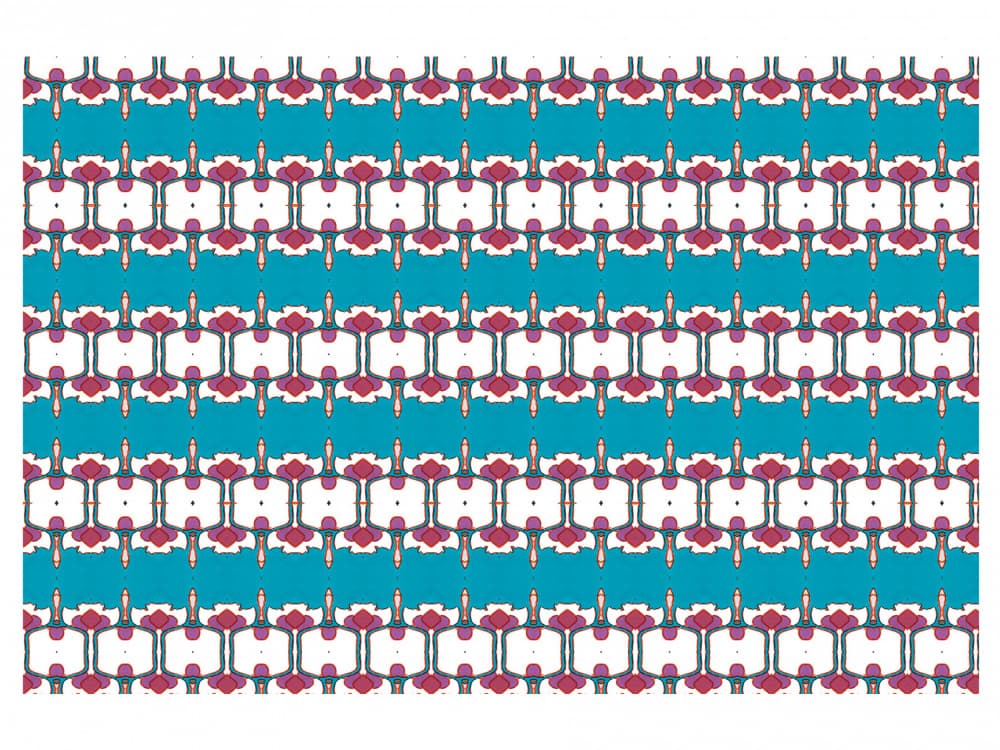 Ornate Teal Striped Pattern by Breanna Megan Studio — canvas wall art