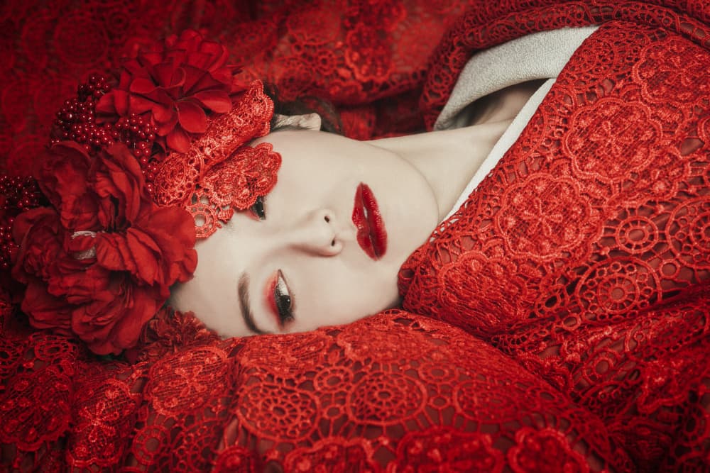 Red Lace Beauty by Kazuya Hashizume — canvas wall art