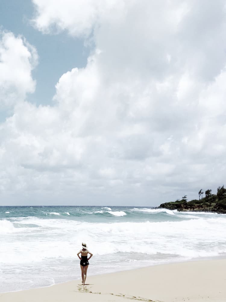 Woman By Ocean Waves by Gemma Bardot — canvas wall art