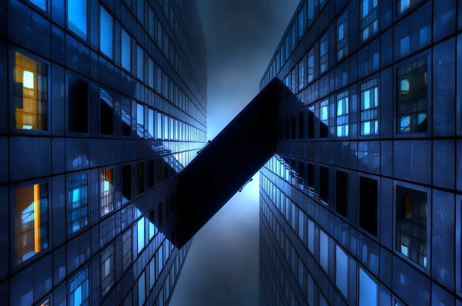 Blue City Connection by Arnaud MAUPETIT — canvas wall art