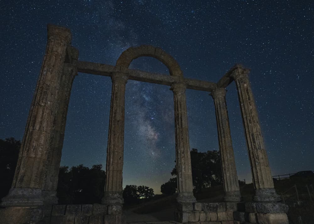 Milky Way Over Ancient Ruins by JUAN CARLOS HERVÁS MARTÍNEZ — canvas wall art