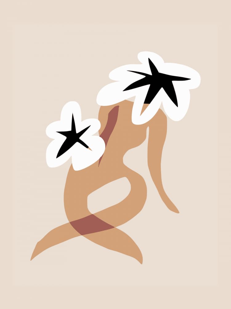 Elegant Floral Nude by Little Dean — canvas wall art
