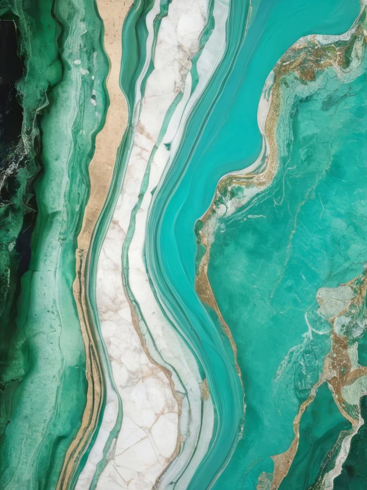 Teal Gold Marble Swirl by Alpenglow Workshop — canvas wall art
