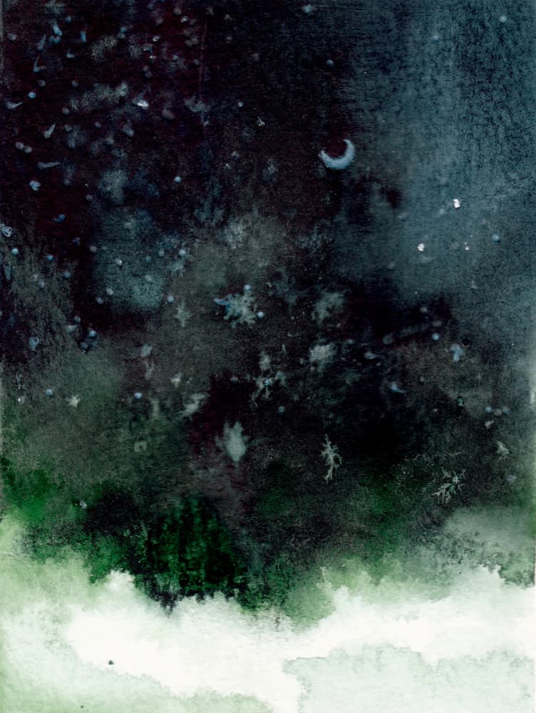 Moonlit Winter Forest by Christine Lindstrom — canvas wall art