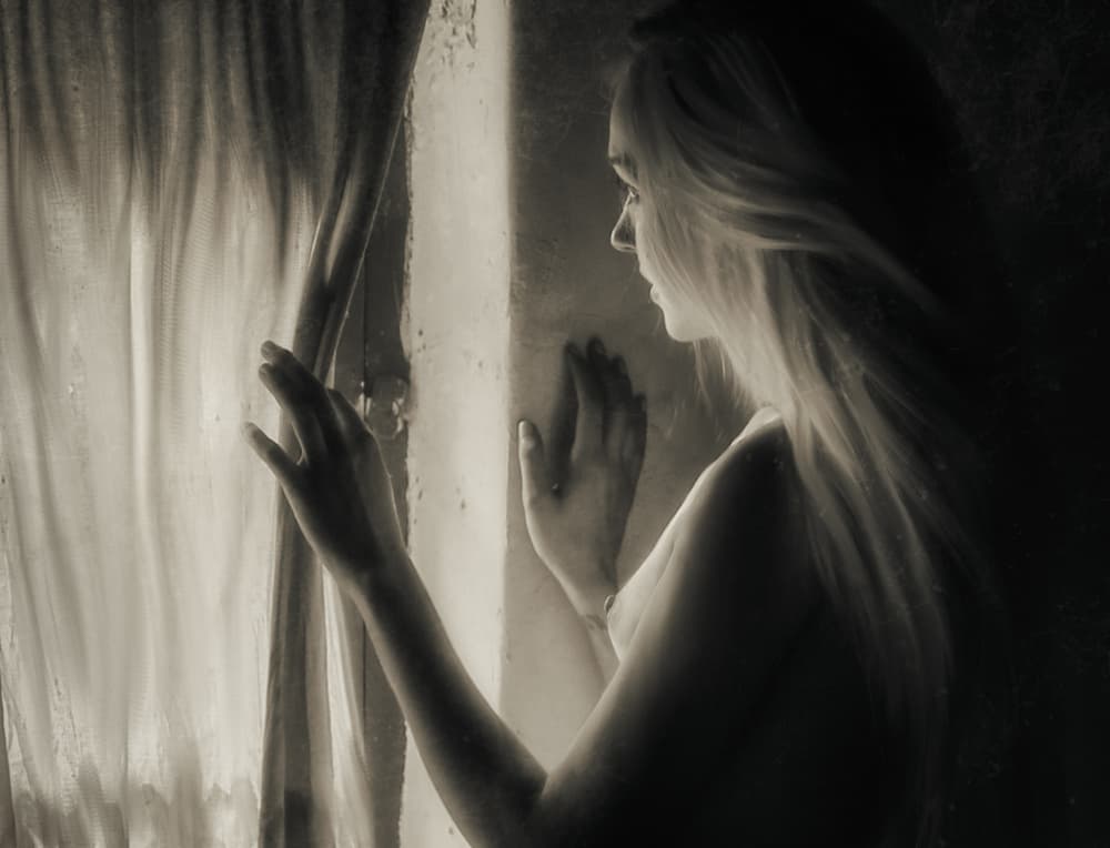 Pensive Woman at Window by Charlaine Gerber — canvas wall art