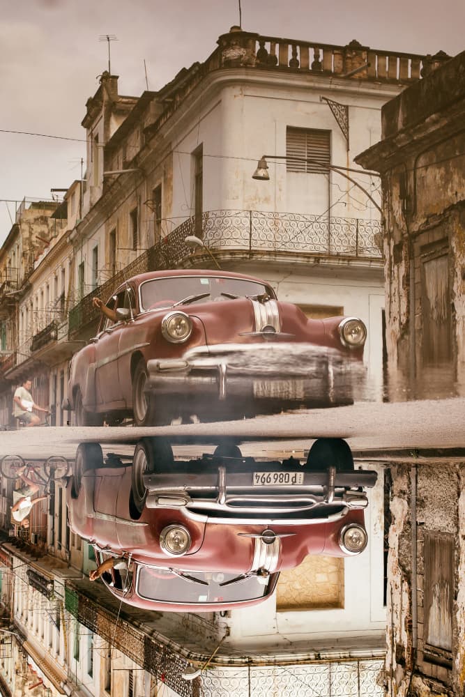 Classic Havana Reflection by Dan Mirica — canvas wall art