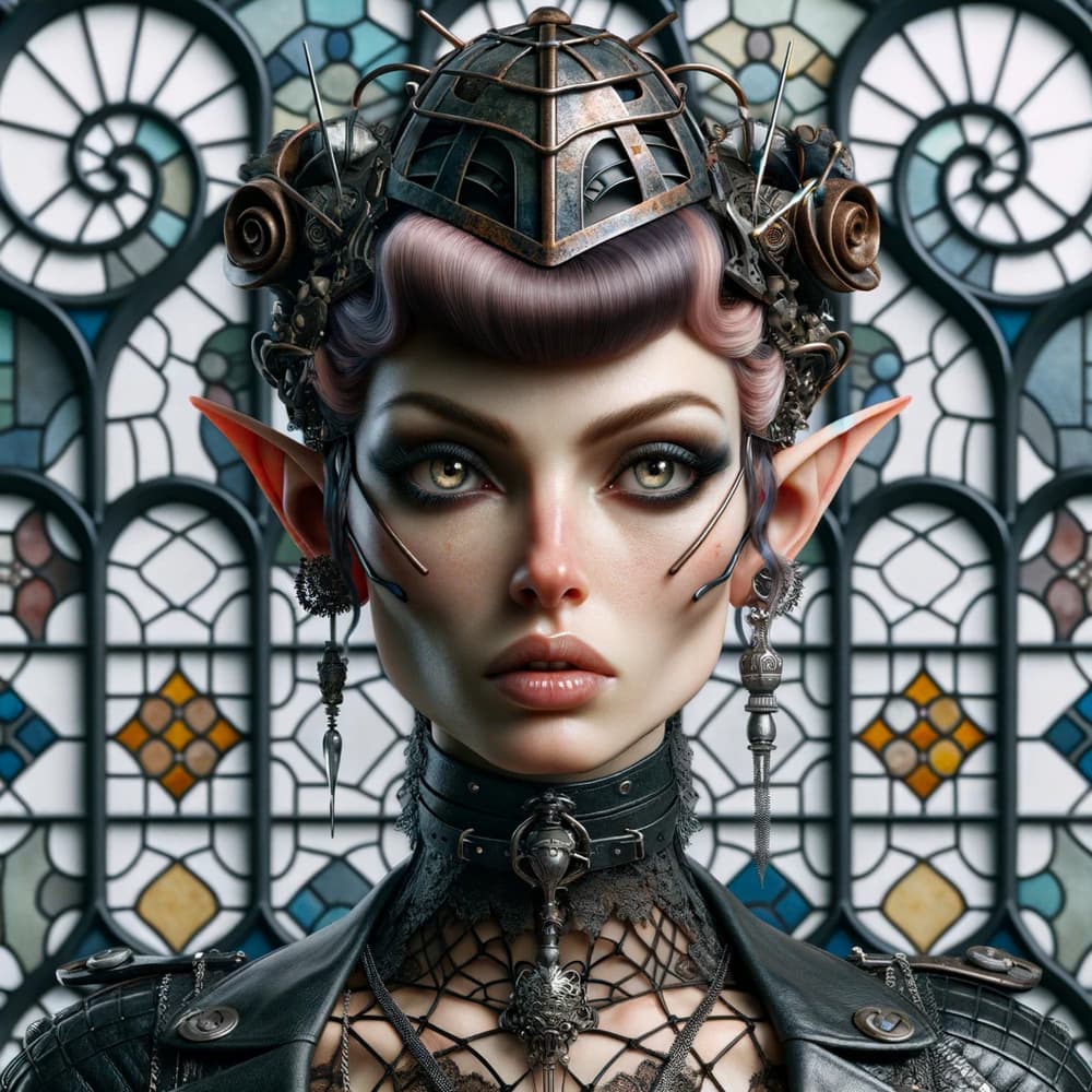 Steampunk Elf Portrait by David Galan — canvas wall art