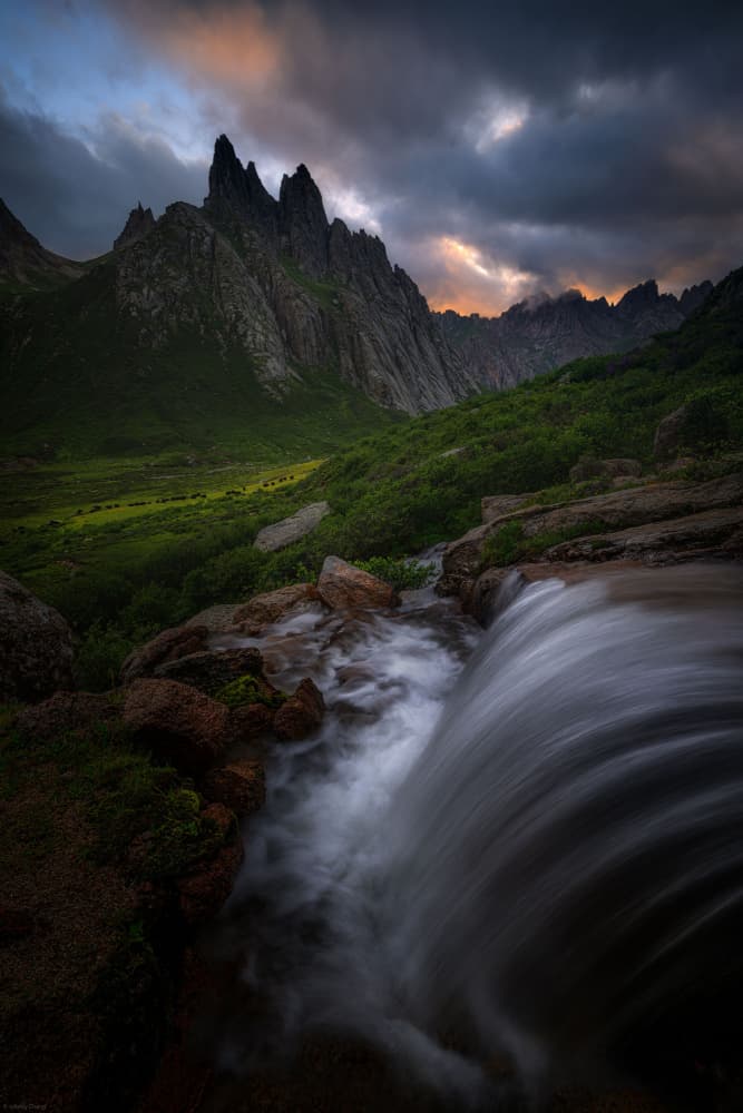Wilderness Valley Waterfall by Johnny Zhang — canvas wall art