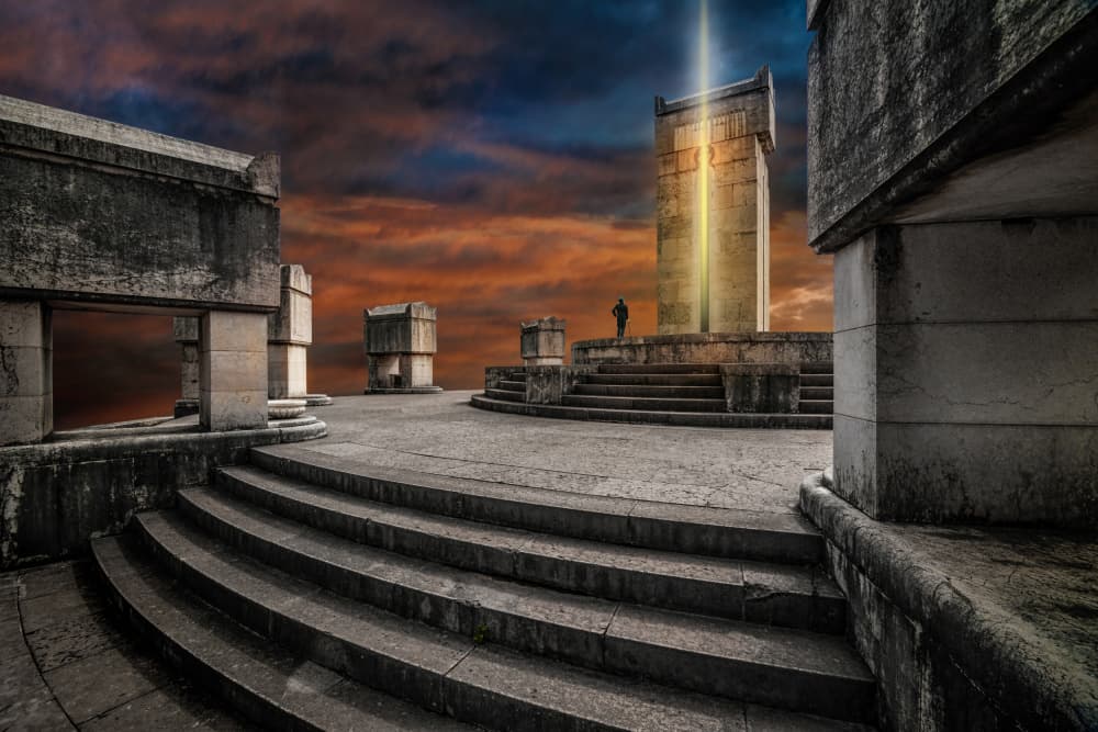 Cosmic Light Temple by Hans Günther — canvas wall art