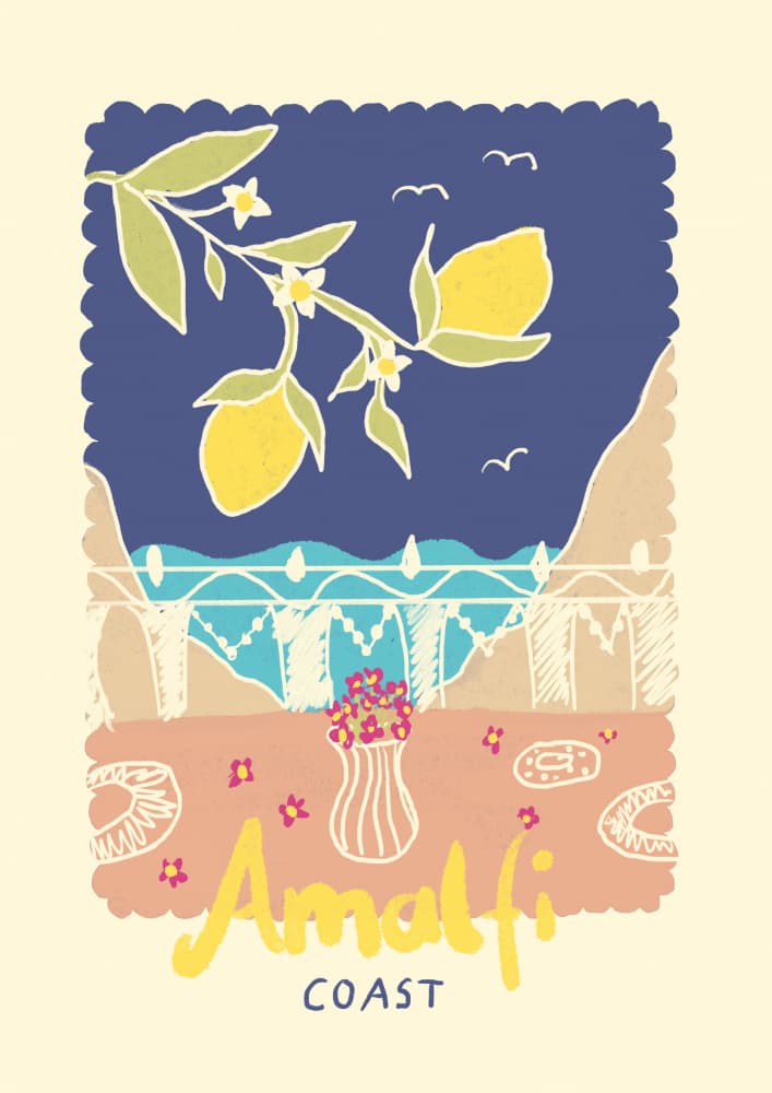 Amalfi Lemons Sea View by Studio Dolci — canvas wall art