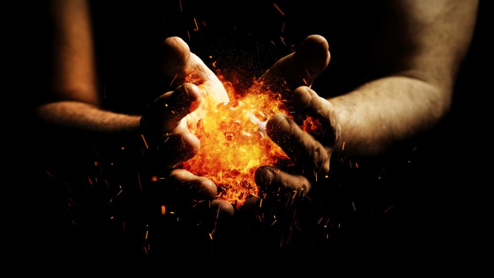 Hands of Fire by Cicek Kiral — canvas wall art