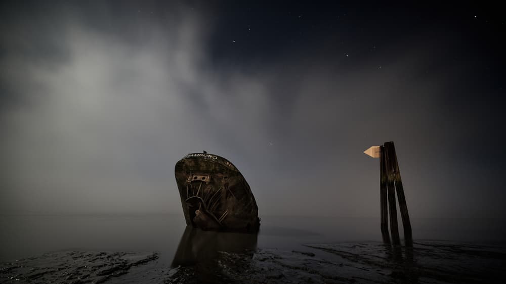 Shipwreck 'Uwe' II by Peter Schade — canvas wall art