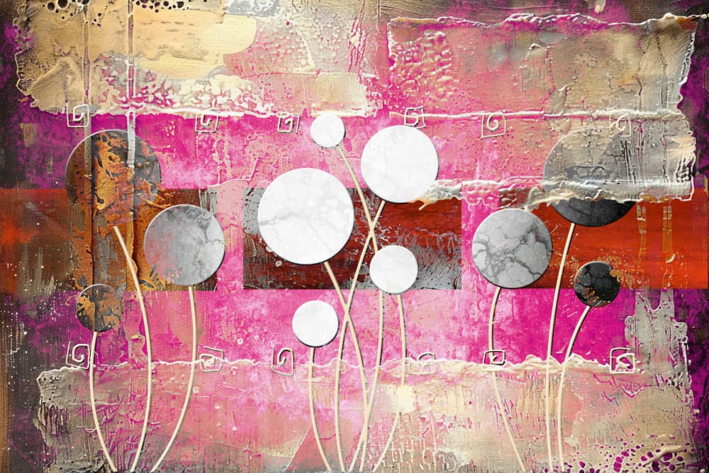 Vibrant Abstract Blooms by Rafal Kulik — canvas wall art