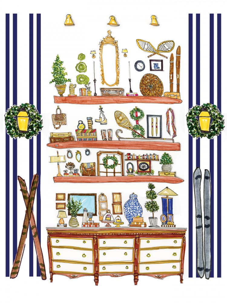 Cozy Winter Ski Lodge by Breanna Megan Studio — canvas wall art