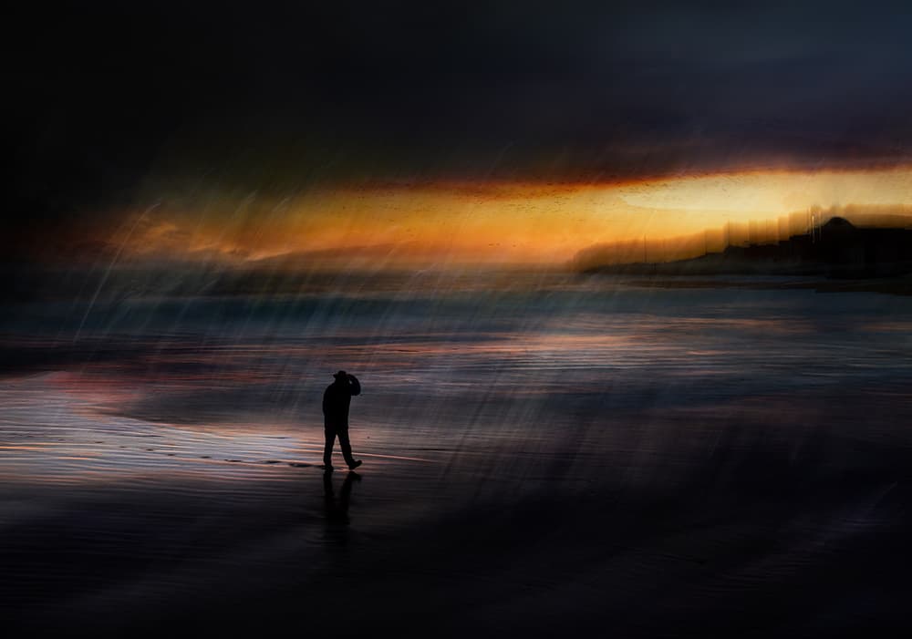 Solitary Beach Walk by Shenshen Dou — canvas wall art