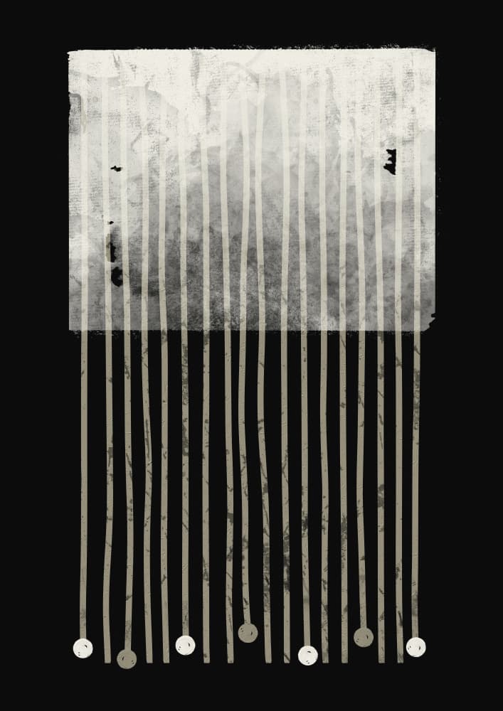 Minimalist Line Drips by Ema Paraschiv — canvas wall art