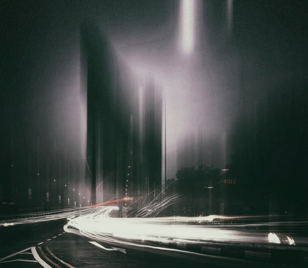 Urban Light Trails by Ahmed Thabet — canvas wall art