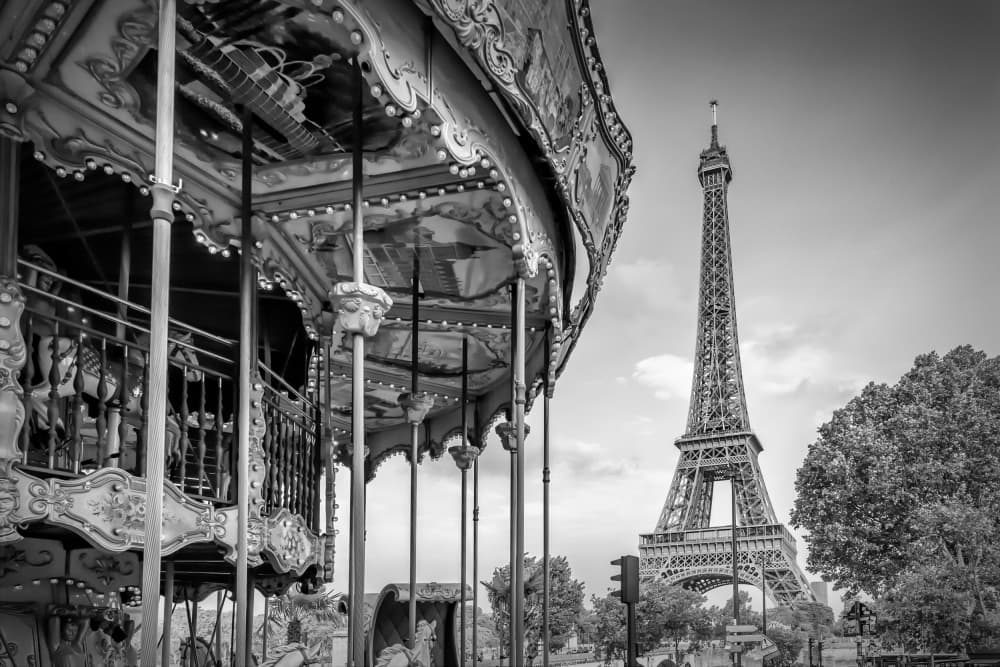 Eiffel Tower Carousel by Melanie Viola — canvas wall art