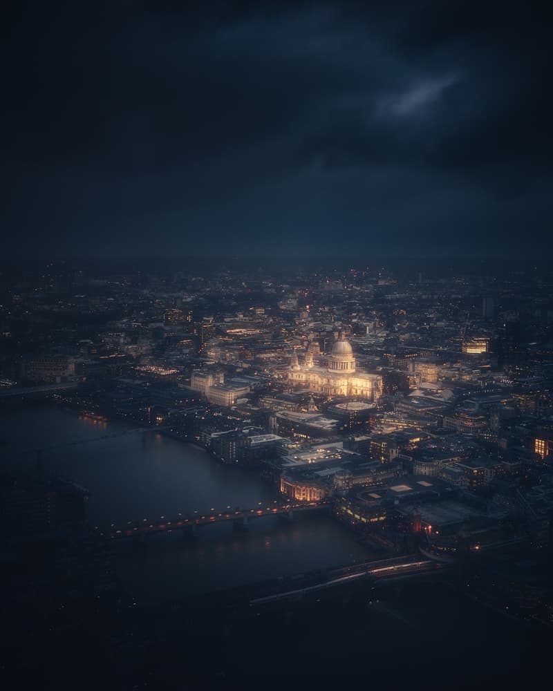 London Night Cityscape by David George — canvas wall art