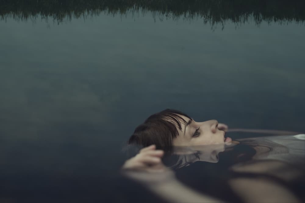 Floating Woman Reflection by claudia méndez cordero — canvas wall art