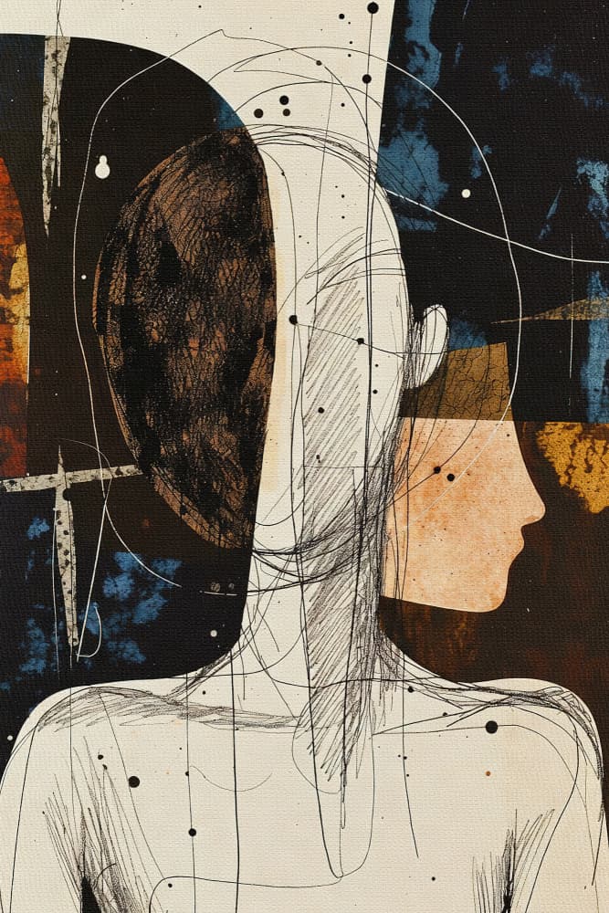 Contemplative Human Form by Miguel Bruzual — canvas wall art