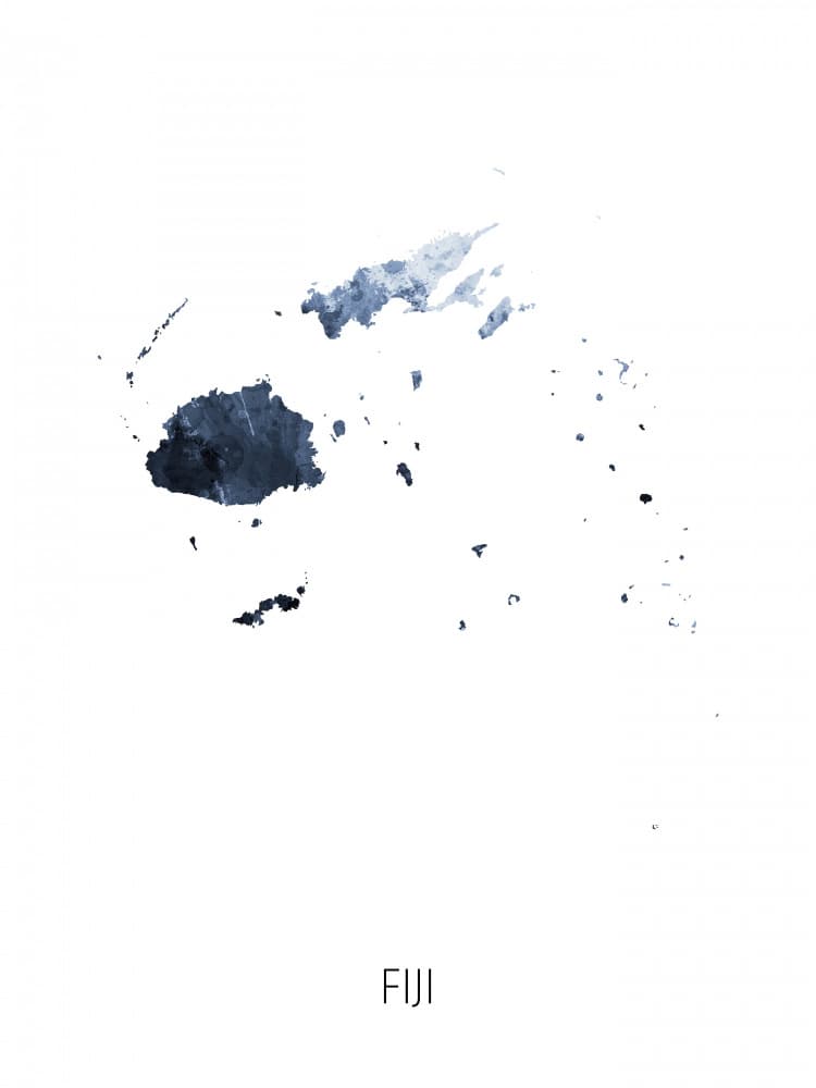 Fiji Islands Watercolor by Michael Tompsett — canvas wall art