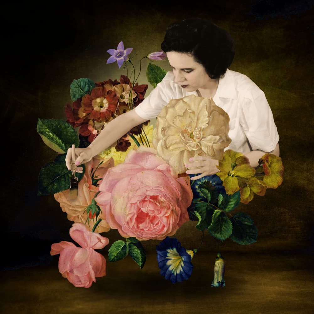 Woman Arranging Flowers by Marja van den Hurk — canvas wall art