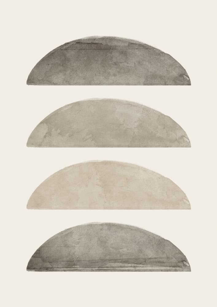 Calm Abstract Semicircles by Ema Paraschiv — canvas wall art