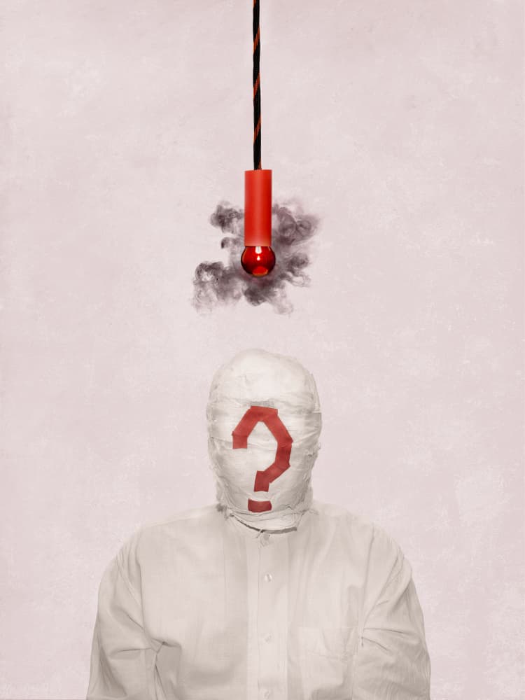 Mystery Question Head by Petri Damstén — canvas wall art
