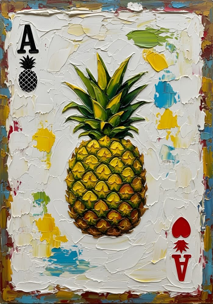 Pineapple Ace Card by HUGO — canvas wall art