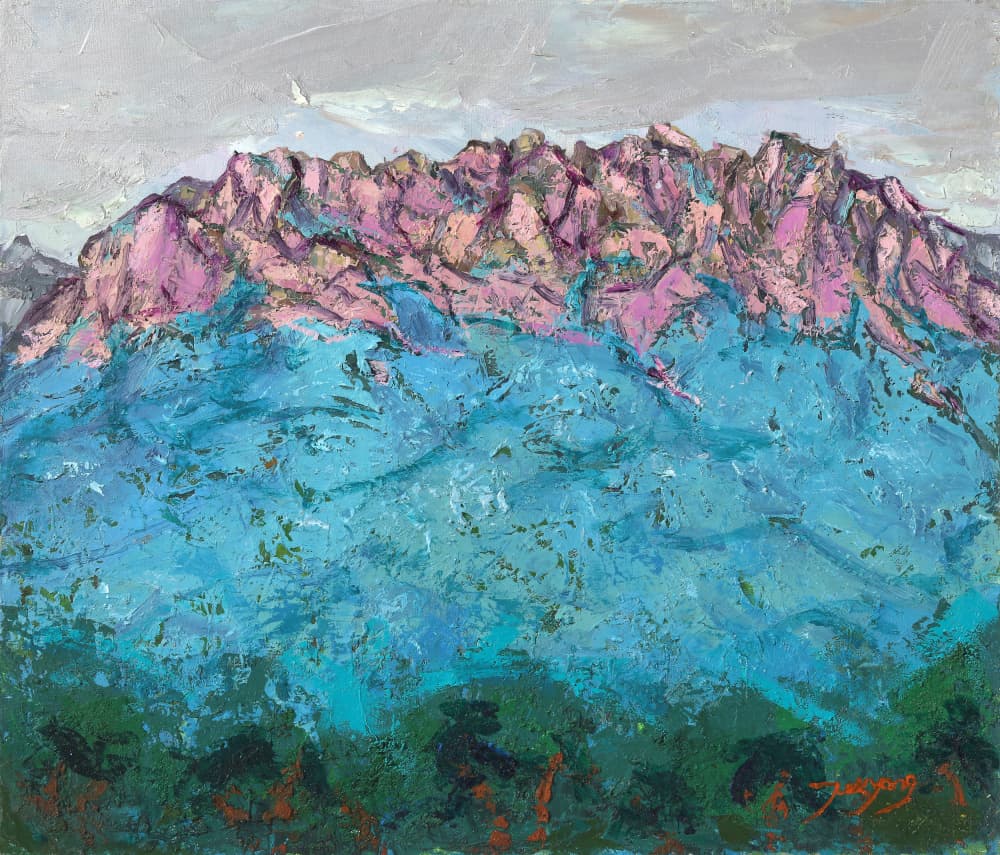Vibrant Mountain Peaks by Jukyong Park — canvas wall art
