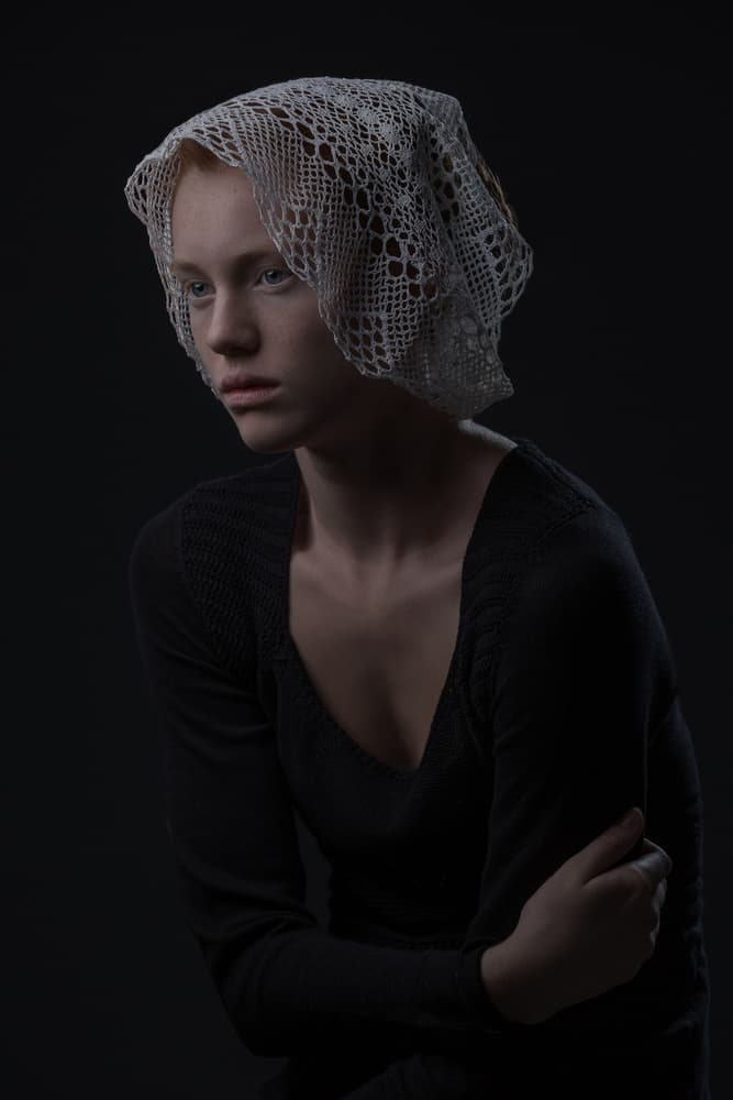 Classic Woman Headscarf by Carine Belzon — canvas wall art